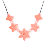 Coral 5 Flower Dahlia Necklace - Design Your Own Necklace