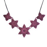 Plum 5 Flower Dahlia Necklace - Design Your Own Necklace