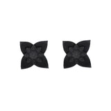 Flower Stud Earrings - Dahlia Black
