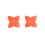 Flower Stud Earrings - Dahlia Tangerine