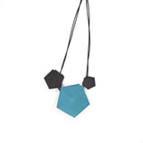 Dark Teal 3 Element Geometric Necklace - Vertigo by Varily Jewelry