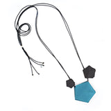 Dark Teal 3 Element Necklace - Vertigo by Varily Jewelry