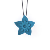 Dark Teal Dahlia Pendant - Design Your Own Necklace