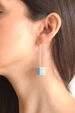 Aqua Cube Earrings - Optical Collection
