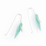 Side View Aqua Geometric Drop Interchangeable Earrings (2 Colors, 1 set of Silver Hooks) - Vertigo
