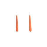 Tangerine Long Pentagon Earrings - Vertigo with Silver Hooks