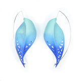 Teal & Aqua Leaf Earrings XL - Rainforest