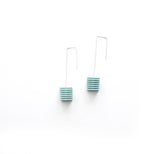 Aqua Cube Earrings - Optical by Varily Jewelry