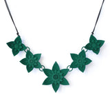 Forest Green 5 Flower Dahlia Necklace - Design Your Own Necklace