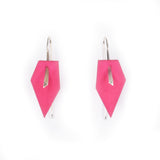 Fuchsia Non-Perforated Geometric Drop Earrings - Vertigo by Varily Jewelry