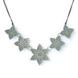 Grey 5 Flower Dahlia Necklace - Design Your Own Necklace