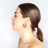 Fuchsia Hoop Earrings - Rainforest by Varily Jewelry
