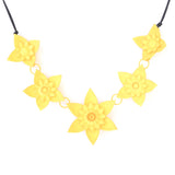 Lemon Yellow 5 Flower Dahlia Necklace - Design Your Own Necklace