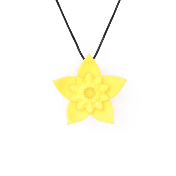 Lemon Yellow Dahlia Pendant - Design Your Own Necklace