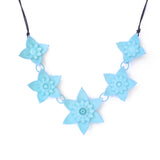 Light Blue 5 Flower Dahlia Necklace - Design Your Own Necklace