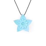 Light Blue Dahlia Pendant - Design Your Own Necklace
