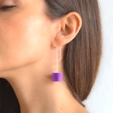Lilac Cube Earrings - Optical Collection