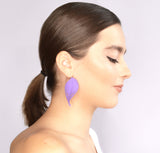 Lilac Leaf Earrings with Silver hooks