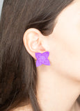 Flower Stud Earrings - Dahlia Lilac by Varily Jewelry