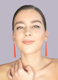Long Pentagon Earrings XL - Vertigo in Tangerine