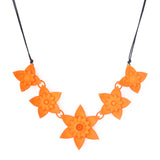 Orange 5 Flower Dahlia Necklace - Design Your Own Necklace