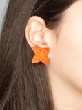 Flower Stud Earrings - Dahlia Tangerine by Varily Jewelry
