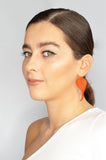 Tangerine Leaf Earrings with Silver hooks