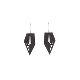 Black Perforated Geometric Drop Earrings - Vertigo by Varily Jewelry