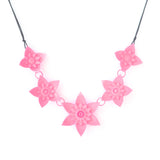 Pink 5 Flower Dahlia Necklace - Design Your Own Necklace