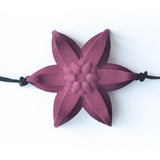 Plum Dahlia Flower Bracelet Back