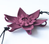 Plum Dahlia Flower Bracelet Side