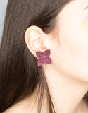 Flower Stud Earrings - Dahlia Plum by Varily Jewelry