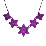 Purple 5 Flower Dahlia Necklace - Design Your Own Necklace