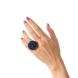 Blue & Black Round Ring - Vertigo by Varily Jewelry
