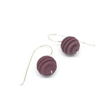 Plum Sphere drop geometric earrings - Optical Collection
