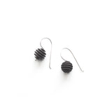 Black Sphere earrings - Optical by Varily Jewelry