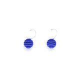 Blue Sphere drop geometric earrings - Optical Collection