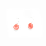 Coral Sphere drop geometric earrings - Optical Collection
