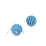 Dark Teal Sphere drop geometric earrings - Optical Collection