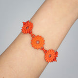 Tangerine Flower Chain Bracelet - Dahlia Collection