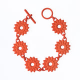 Tangerine Flower Chain Bracelet - Dahlia by Varily Jewelry