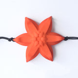 Tangerine Dahlia Flower Bracelet Back