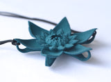 Dark Teal Dahlia Flower Bracelet Side