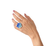 Aqua & Blue Cocktail Ring - Vertigo by Varily Jewelry