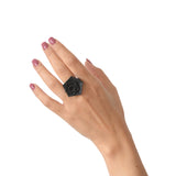 Black Cocktail Ring - Vertigo by Varily Jewelry