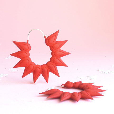 Red Hoops XL Earrings - Christmas Gift Edition